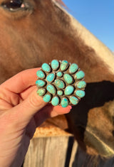 Kingman Turquoise Cluster Pin