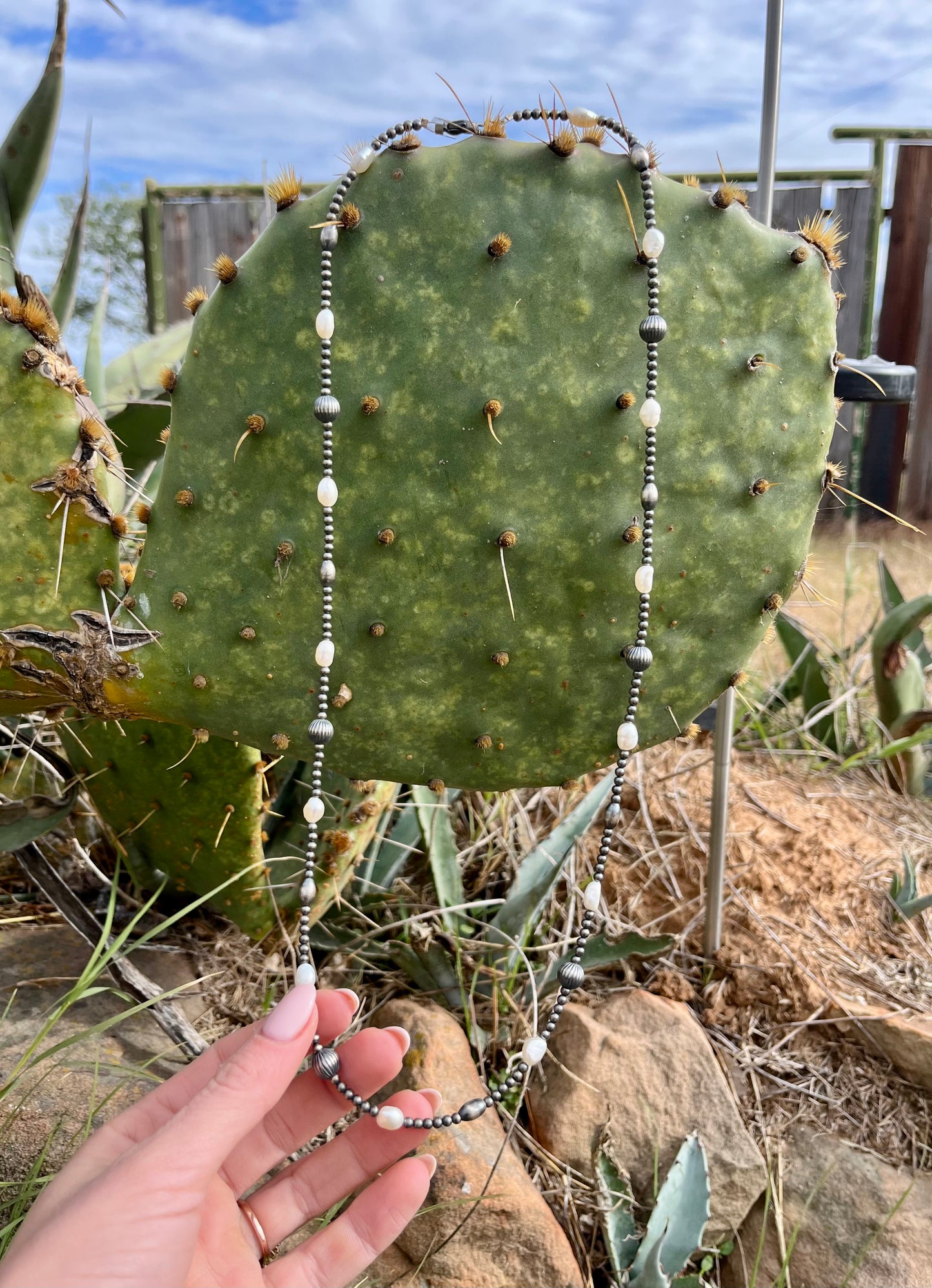 28" Silver Pearl Necklace with Freshwater Pearls