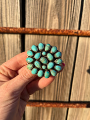 Kingman Turquoise Cluster Pin