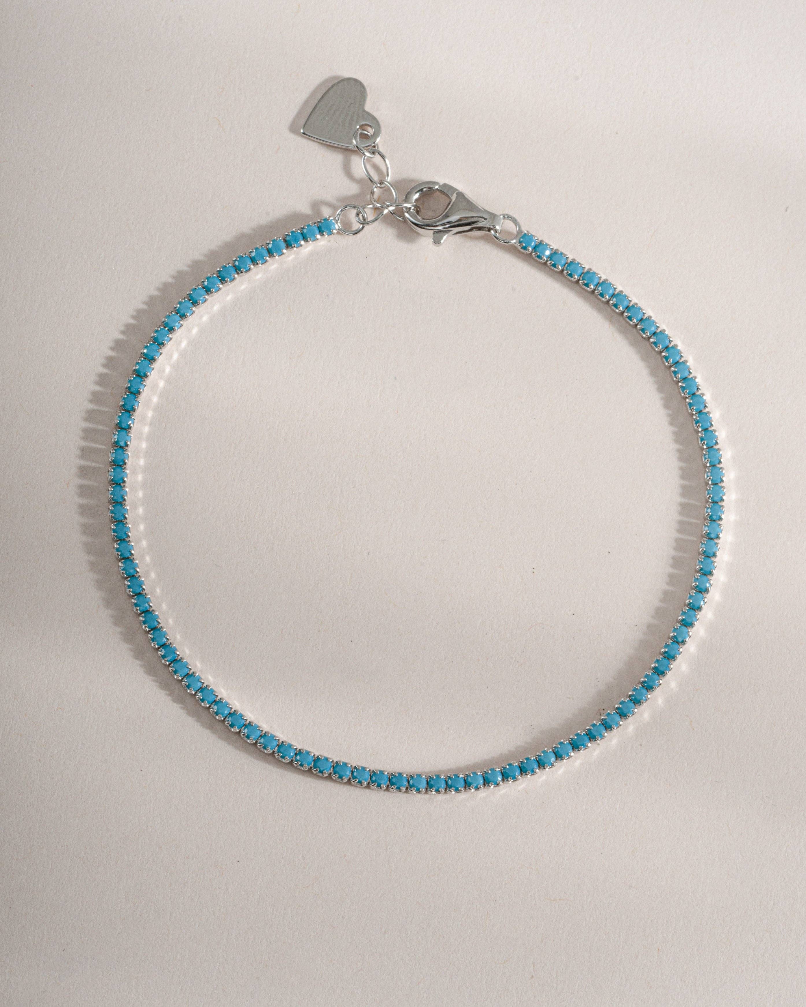 Turquoise Tennis Bracelet: Silver