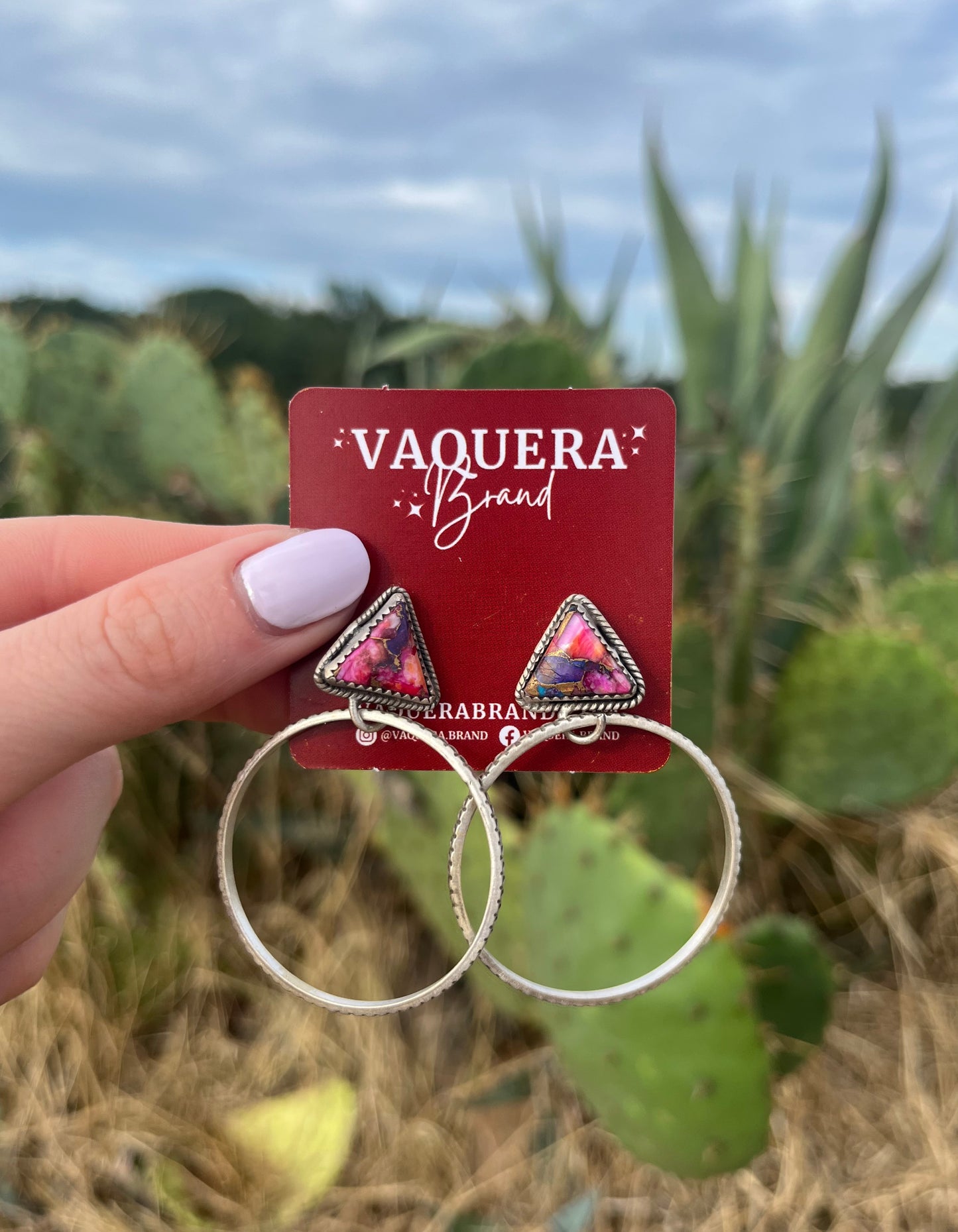 Classie Triangle Hoop Earrings Dahlia Rose