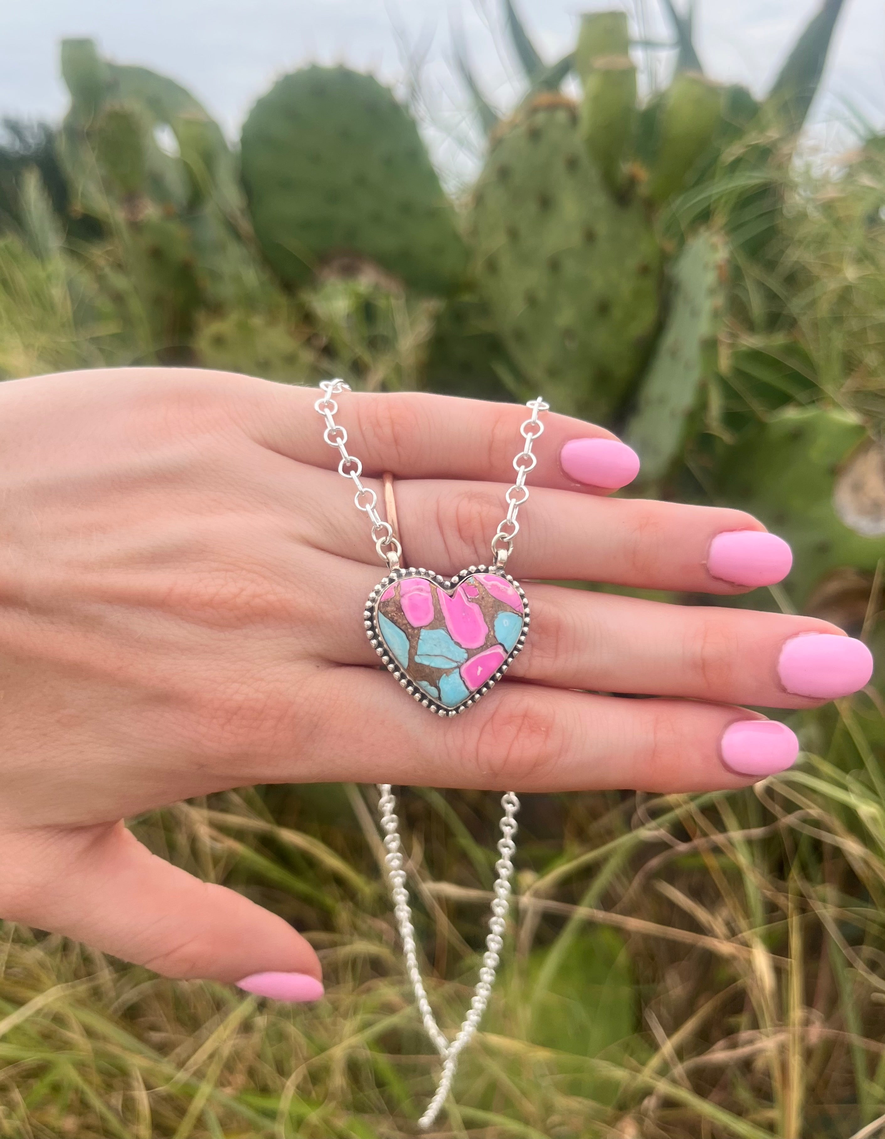 Heart Cotton Candy Necklace