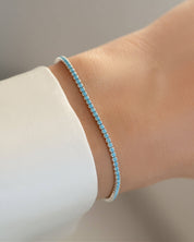 Turquoise Tennis Bracelet: Silver
