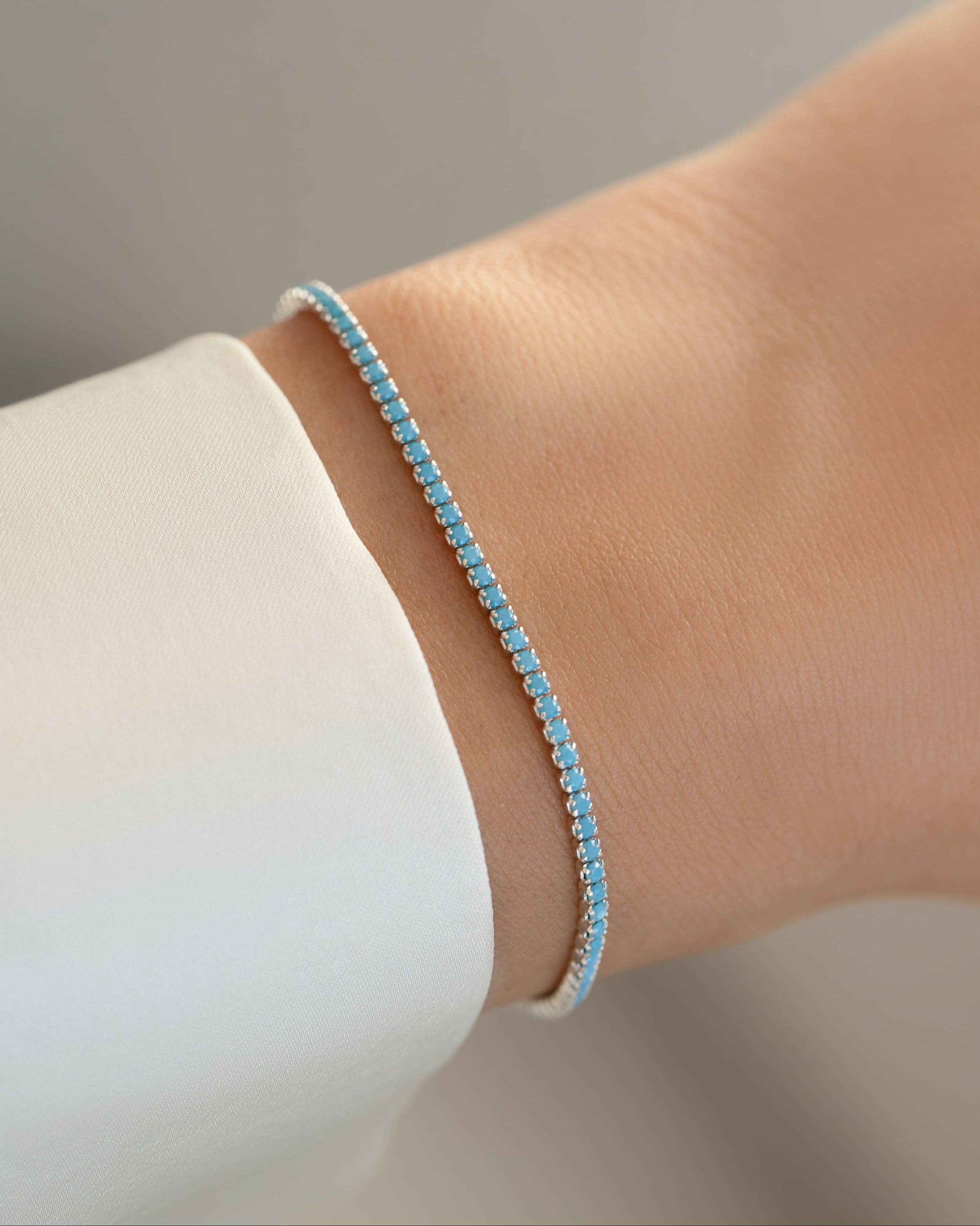 Turquoise Tennis Bracelet: Silver