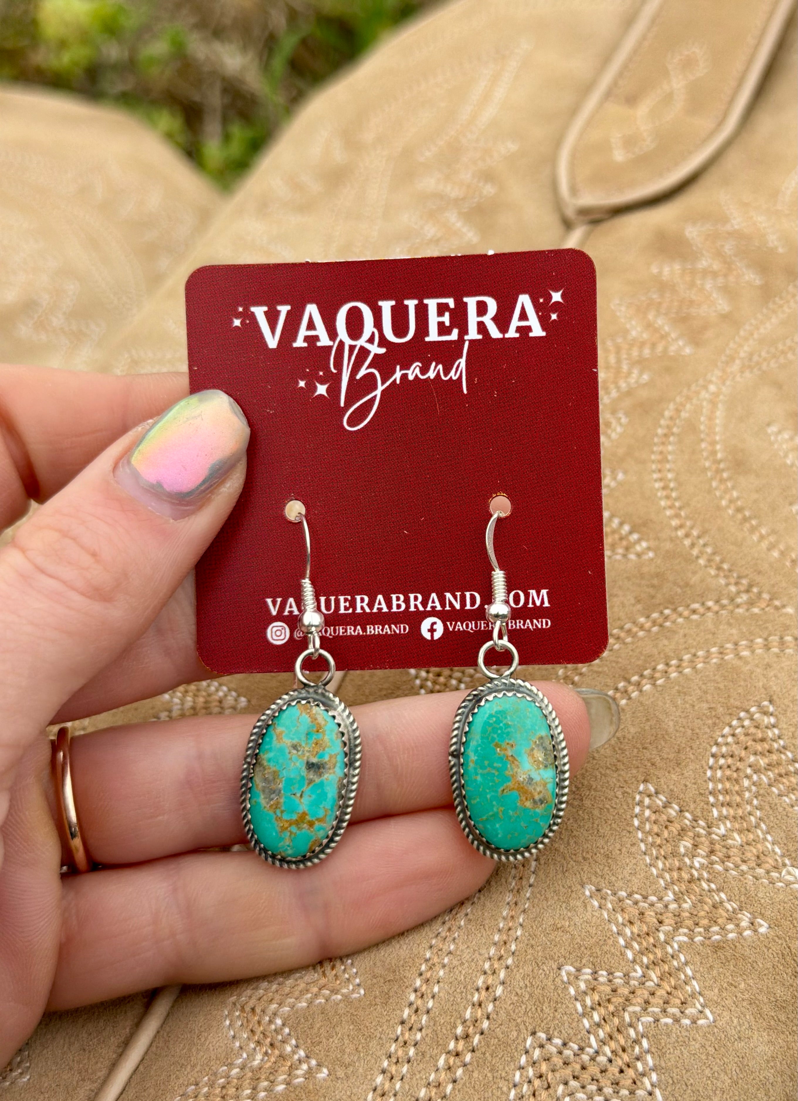 Navajo Kingman Turquoise Dangle Earrings