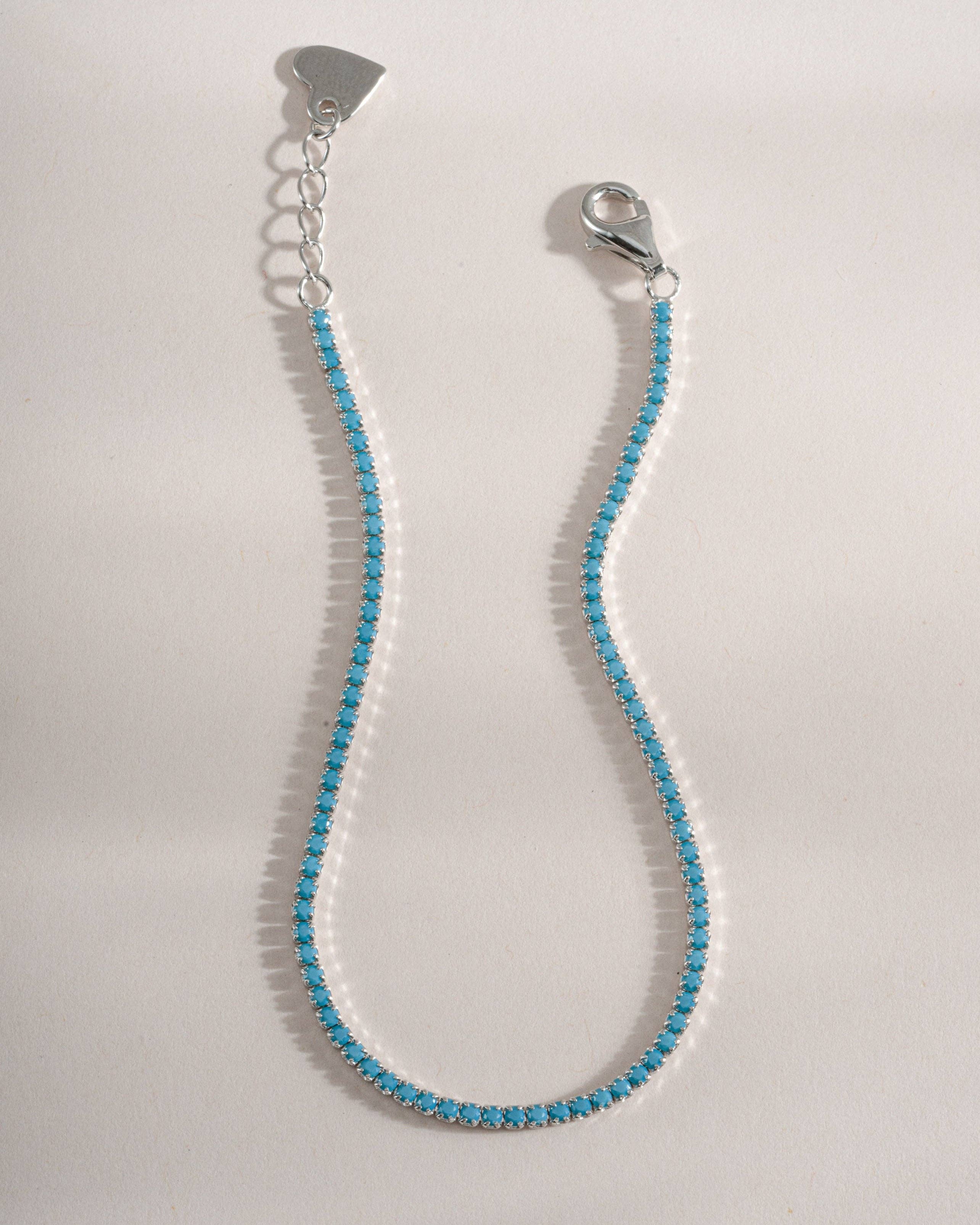 Turquoise Tennis Bracelet: Silver