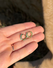 Turquoise Huggies: Gold