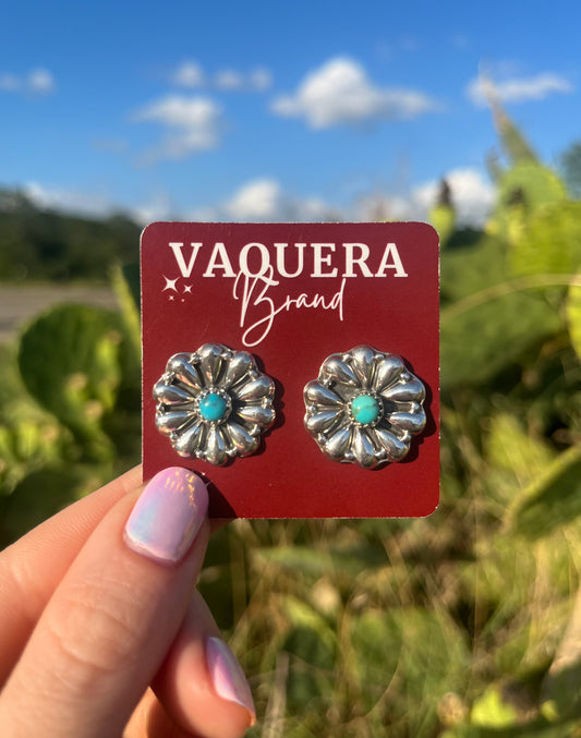 Peony Studs Kingman Turquoise