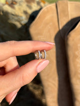 Simple Pave Setting Hoop Earrings: Silver / 1.2 cm