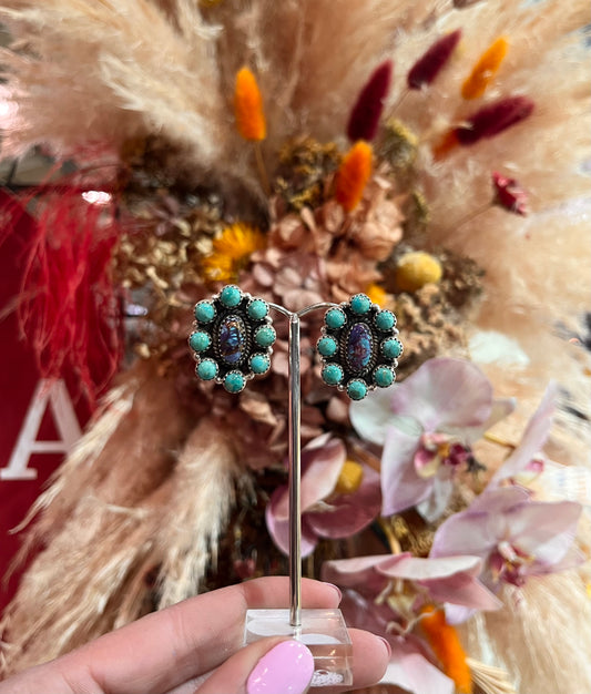 Sissy Earrings Turquoise &  Purple Mojave
