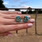 Turquoise Flower Studs