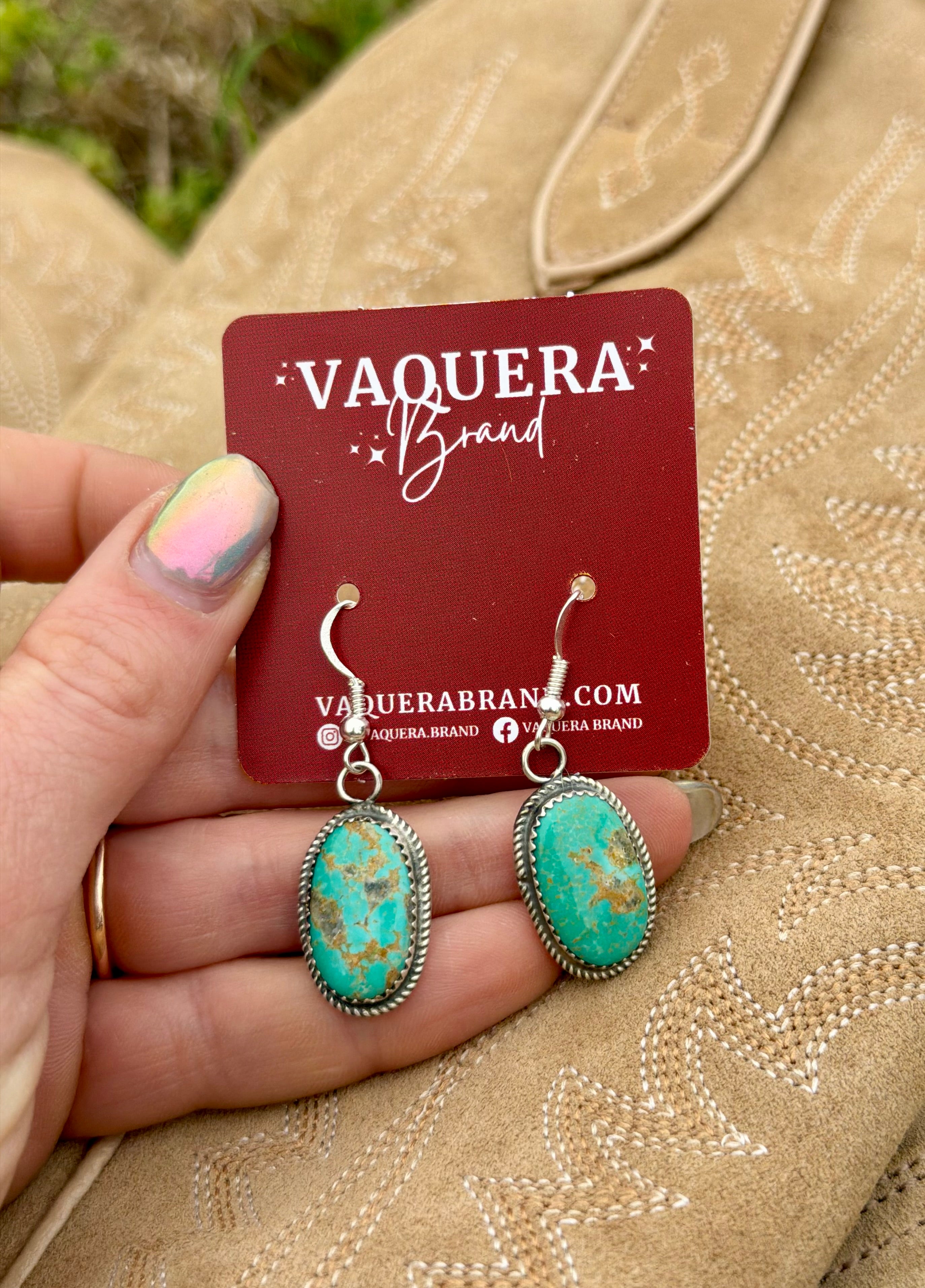 Navajo Kingman Turquoise Dangle Earrings