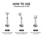 Clover Cubic Zirconia Flat Back Studs Gold