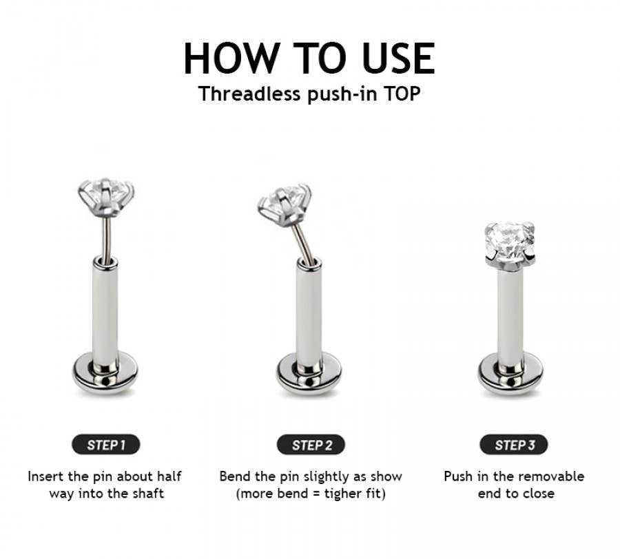 Clover Cubic Zirconia Flat Back Studs Gold