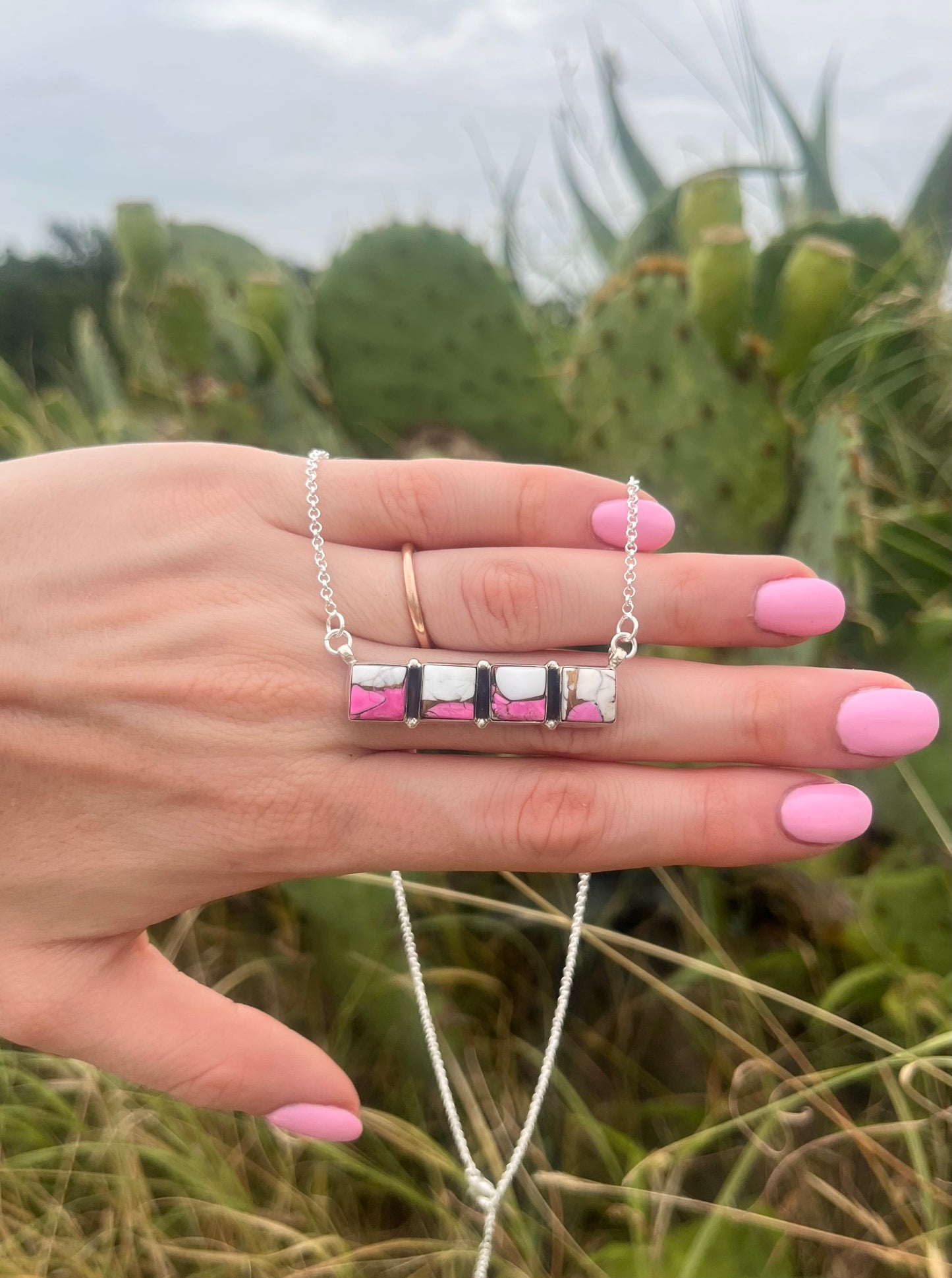 Four Stone Cotton Candy Necklace