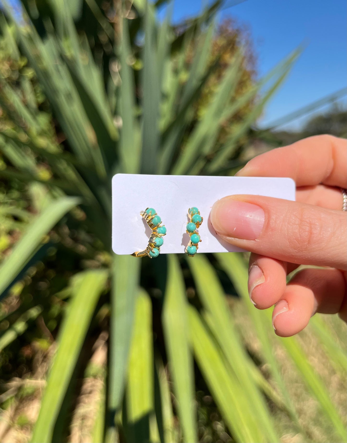 Gold Ally Turquoise Huggies