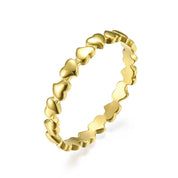 Dainty Heart Stacking Band Ring in Gold