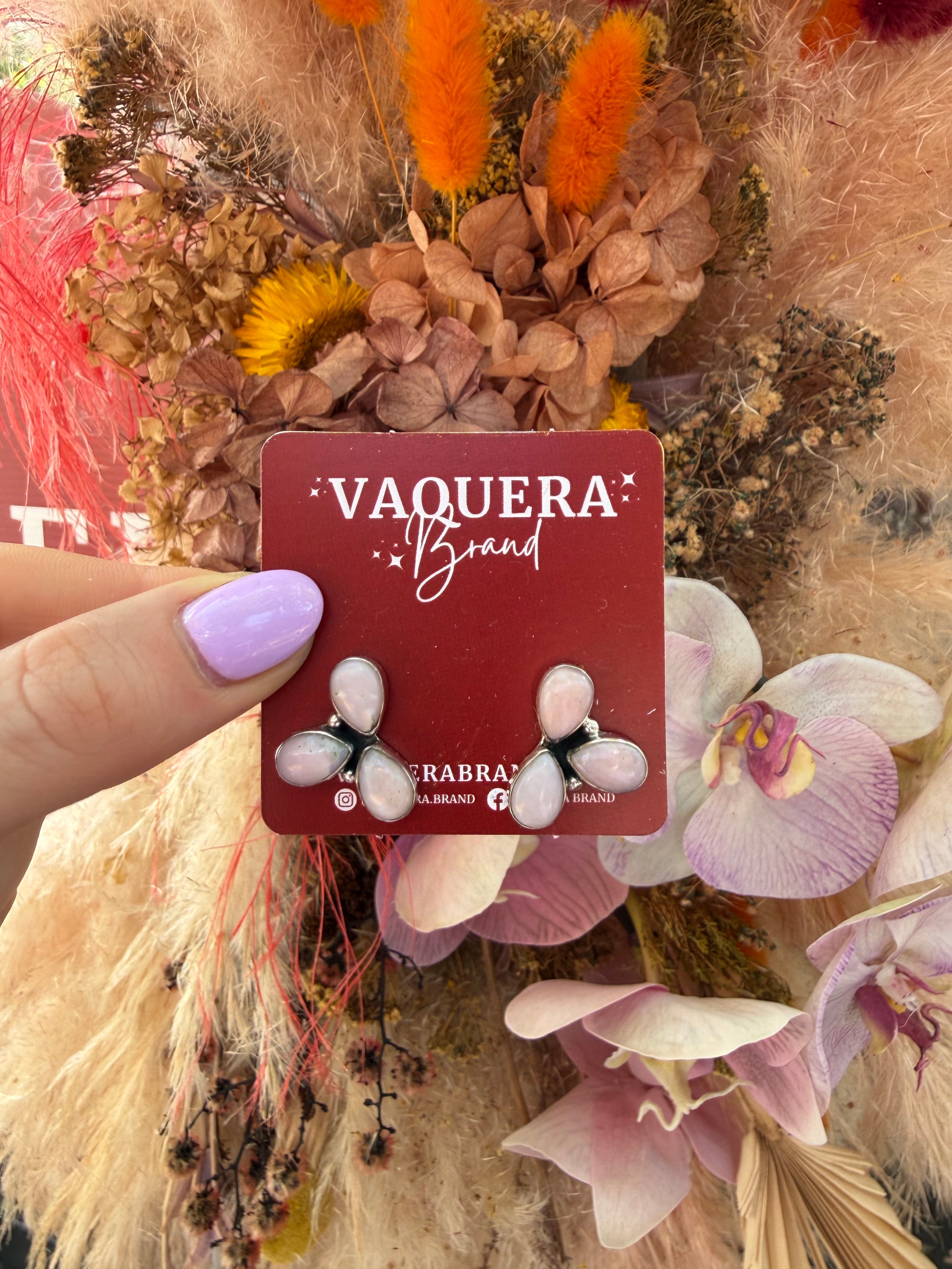 Reba Studs Pink Opal