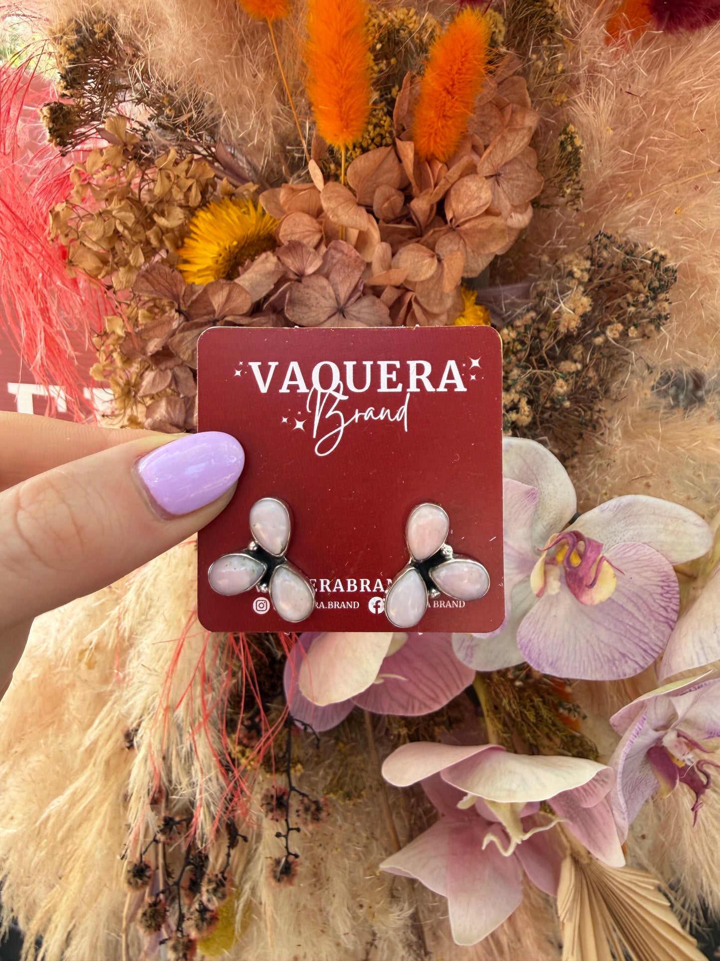 Reba Studs Pink Opal