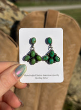 Navajo Sonoran Gold Drop Cluster Earrings