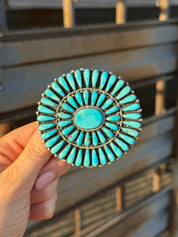 Navajo Turquoise Cluster Belt Buckle Turquoise