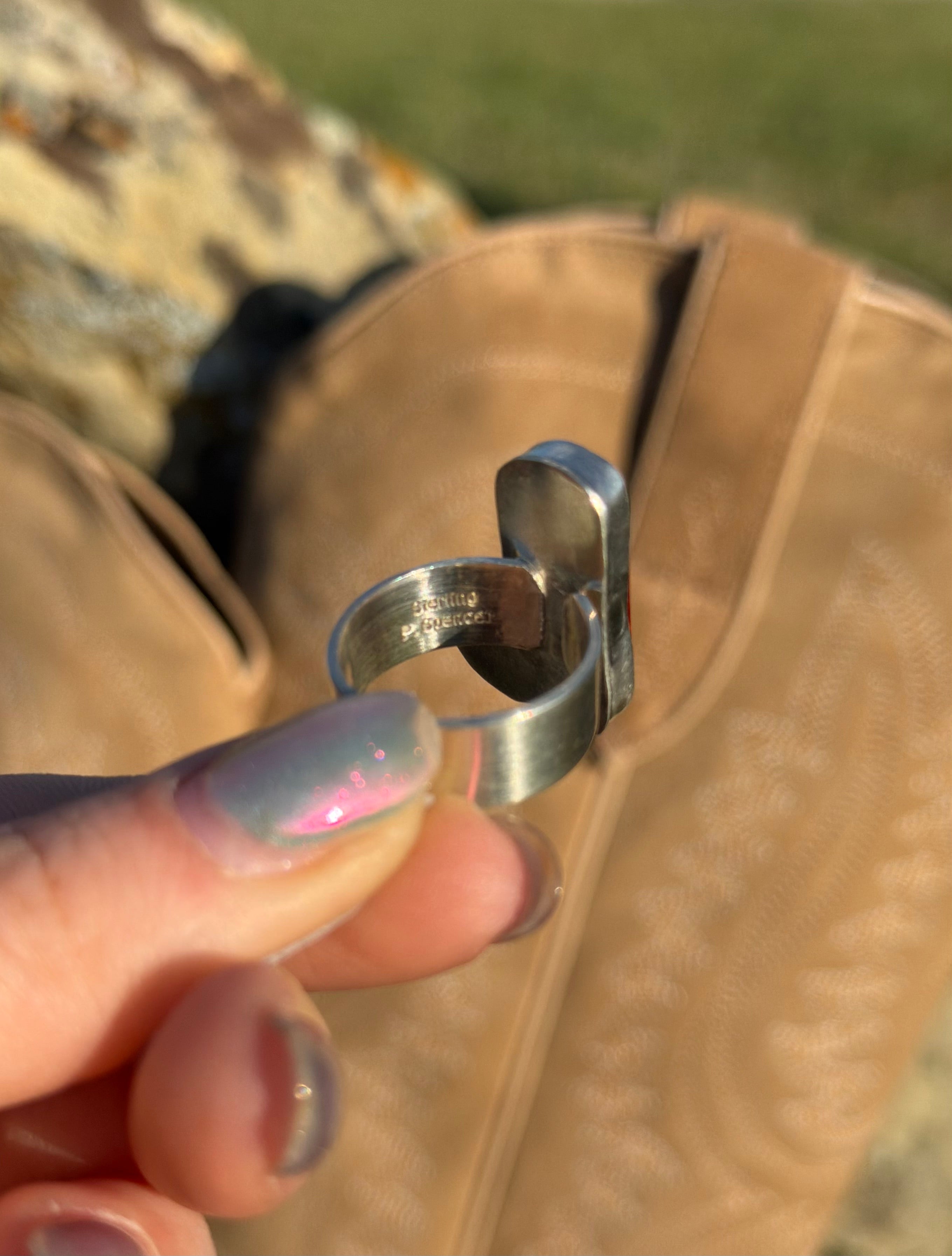 Navajo Boot Ring Orange Spiny