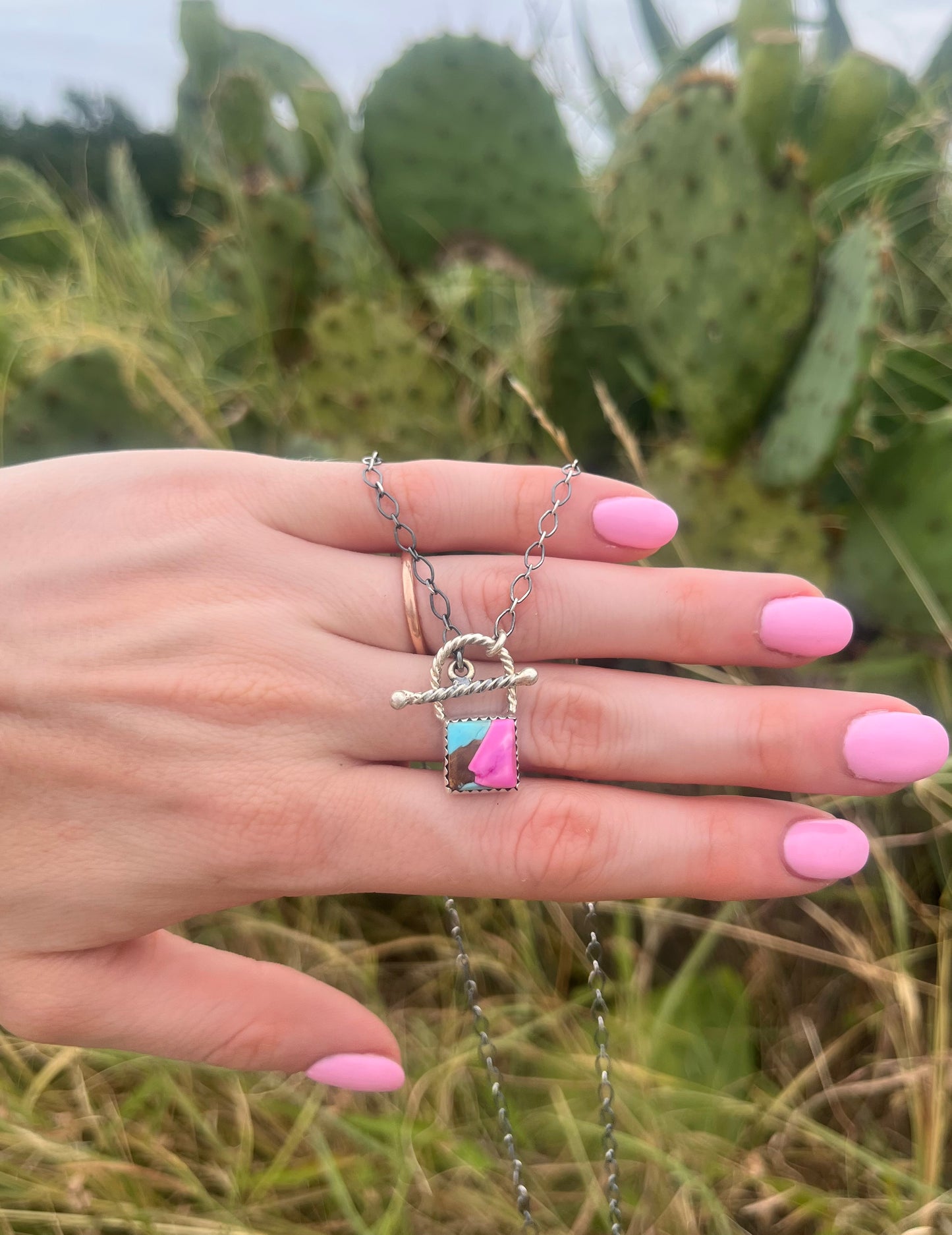 Locket Necklace Cotton Candy