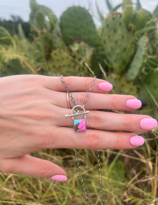 Locket Necklace Cotton Candy