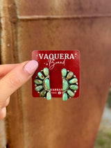 Navajo Kingman Turquoise Half Cluster Earrings