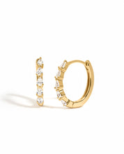 Pear Cubic Zirconia Hoops: Gold