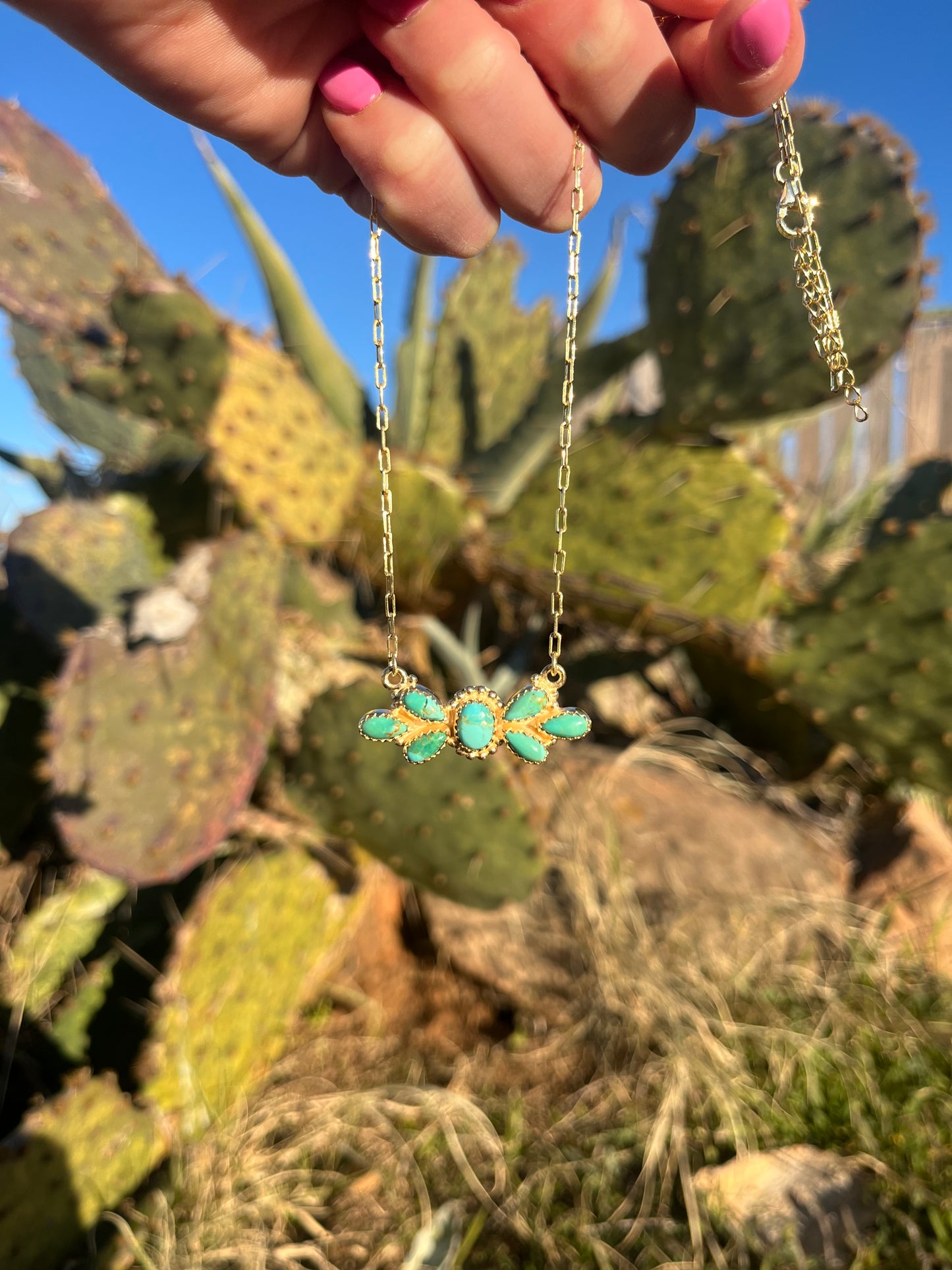 Wildwest Turquoise & Gold Necklace