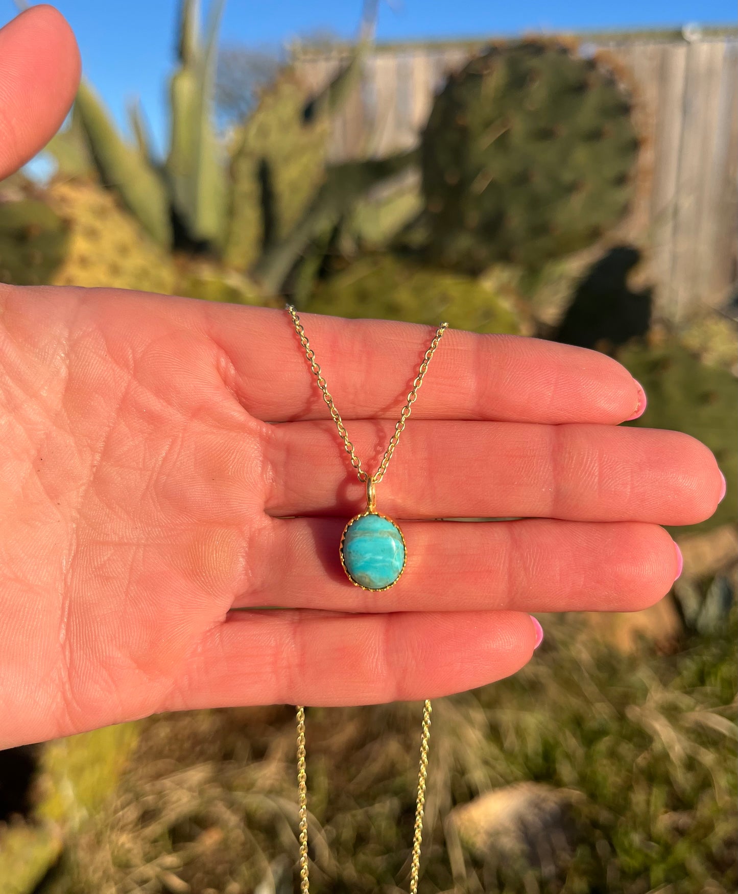 Sawyer Turquoise & Gold Necklace