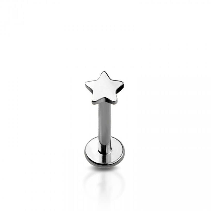 Star Flat Back Studs Titanium