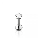 Star Flat Back Studs Titanium