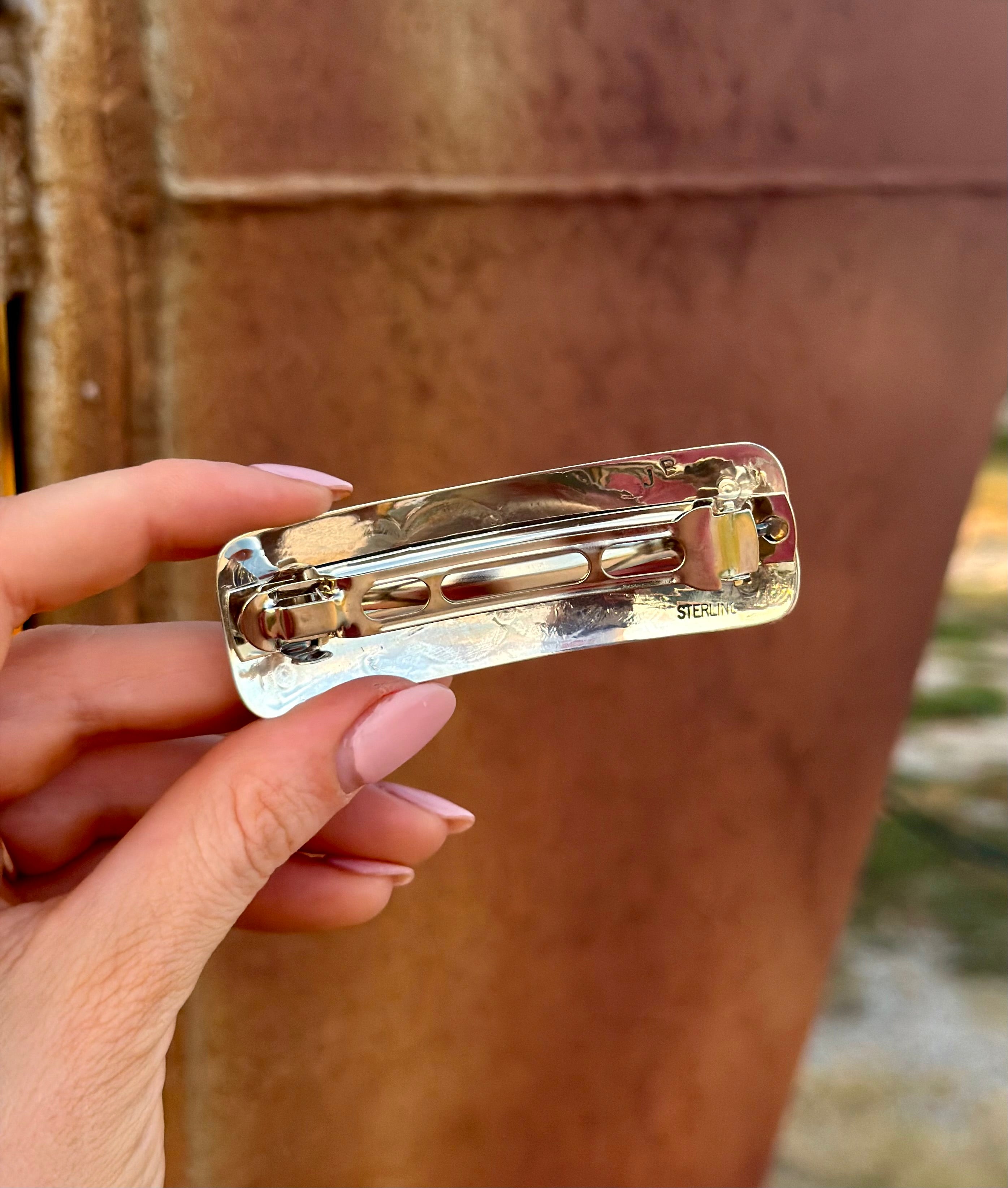 Navajo Silver & Turquoise Hair Clip