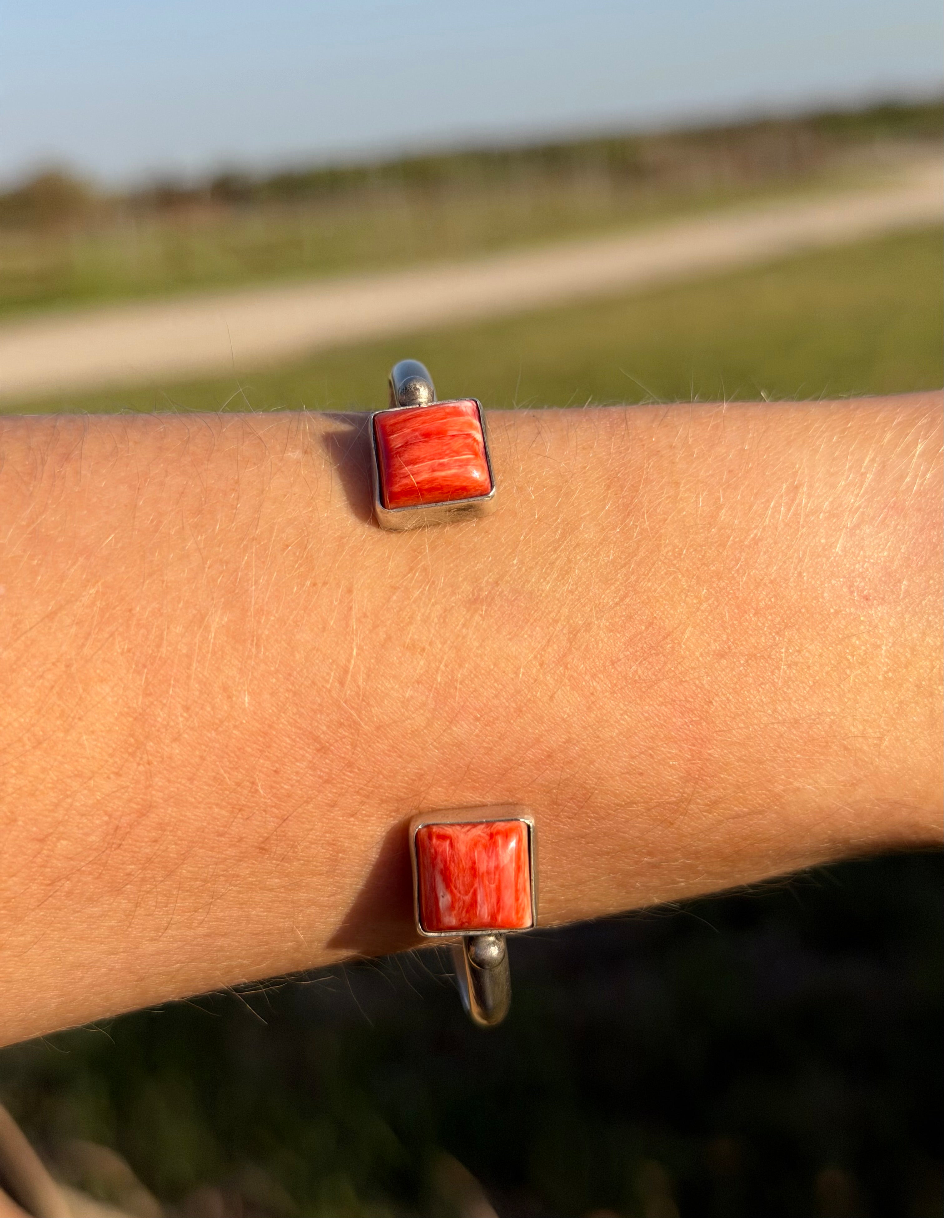 Navajo Two Stone Cuff Spiny Oyster