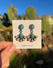 Tinley Earrings Kingman Turquoise & Pink Opal