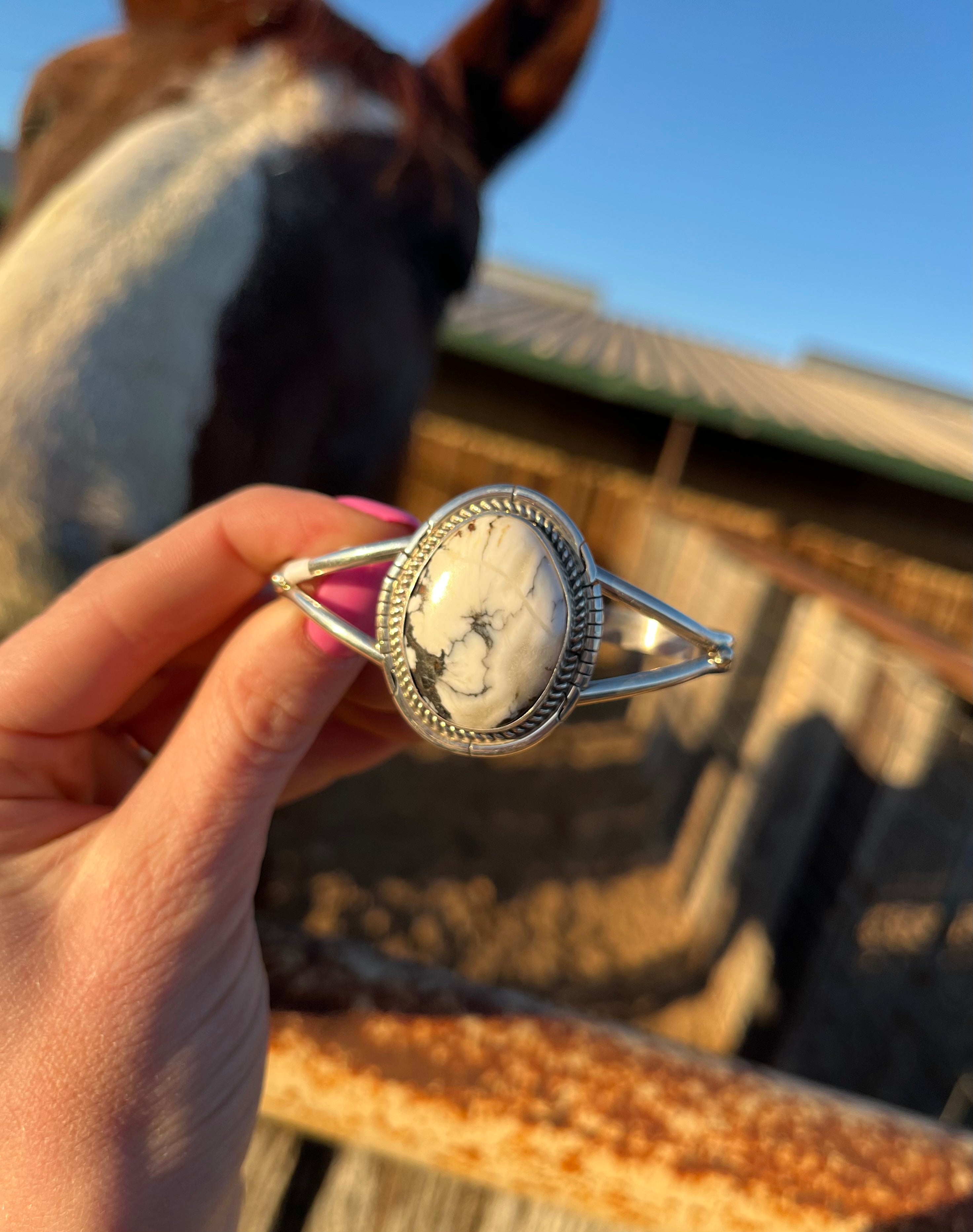 Navajo White Buffalo Cuff
