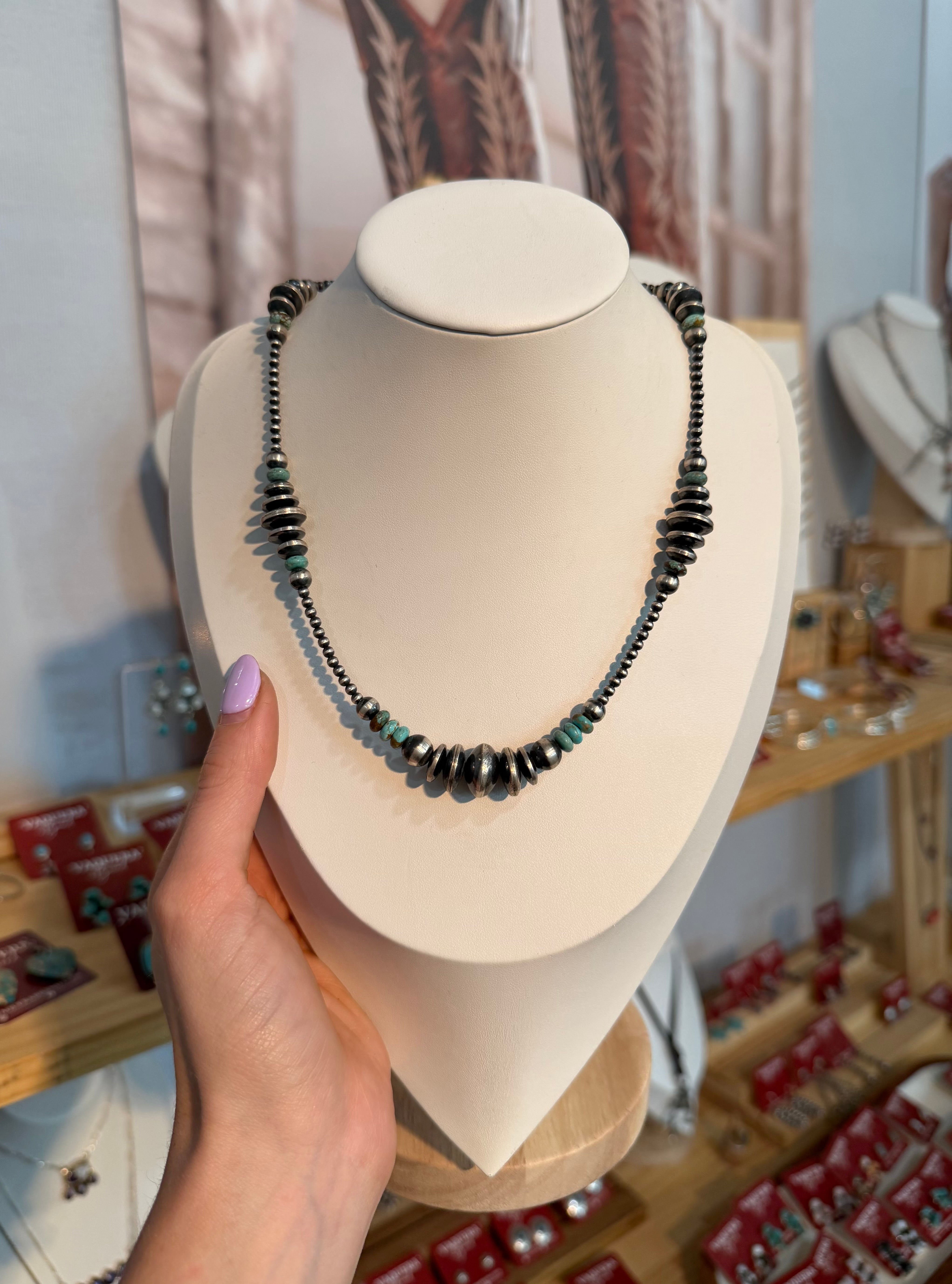 Multi Turquoise Saucer Navajo Pearls