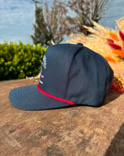 Navy & Red Moustache Cowboy Cap
