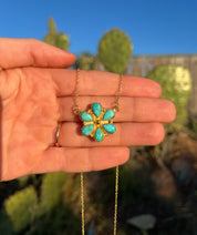 14k Gold Plated Flower Necklace