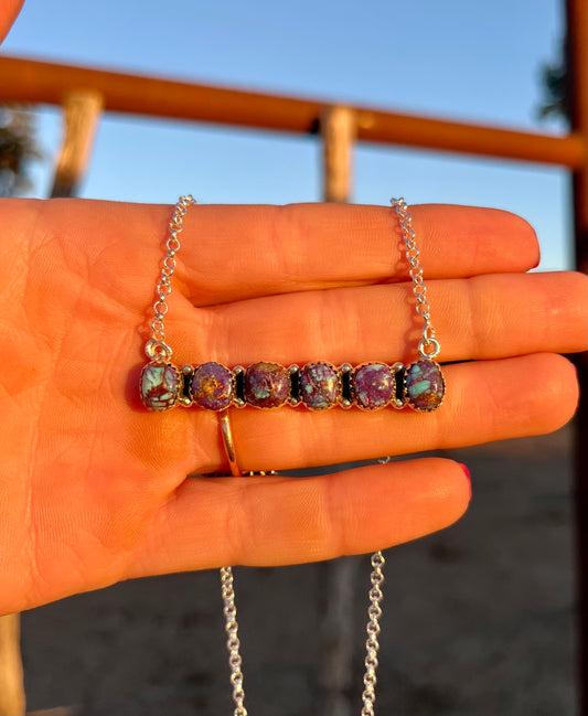 Bar Necklace Purple Mojave