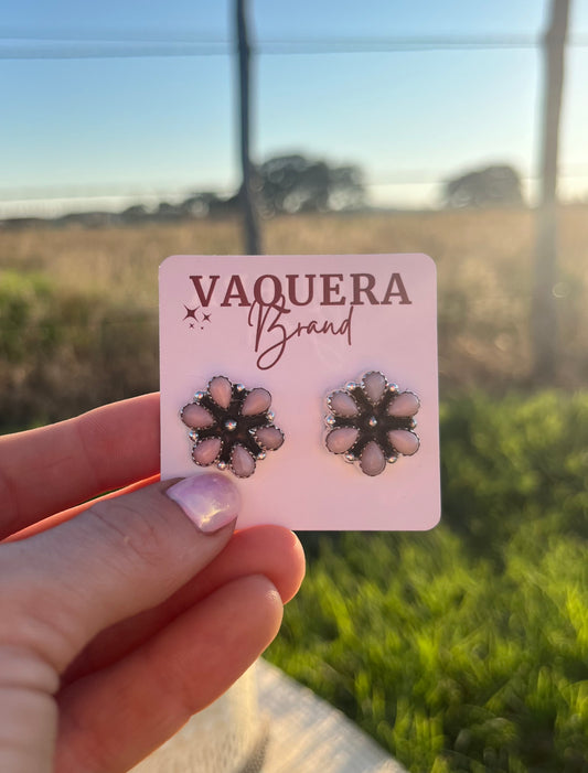 Pink Opal Hada Flower Studs