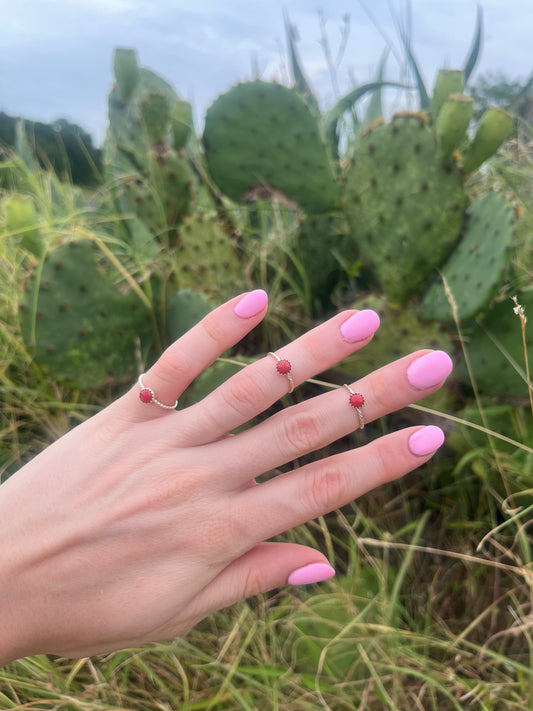 Pinky Ring Red Coral