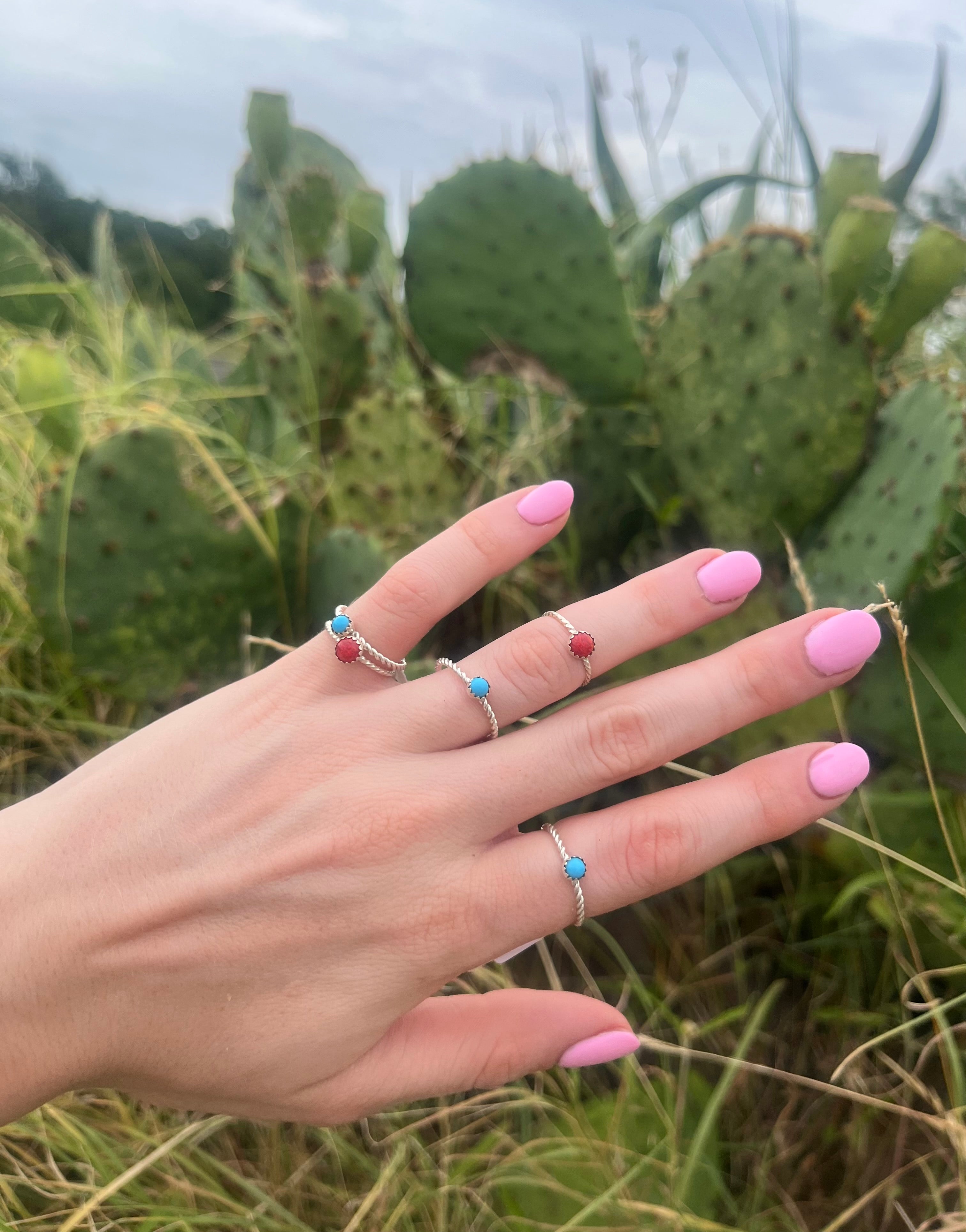 Pinky Ring Red Coral