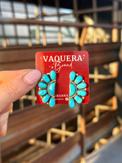 Navajo Kingman Turquoise Half Cluster Earrings