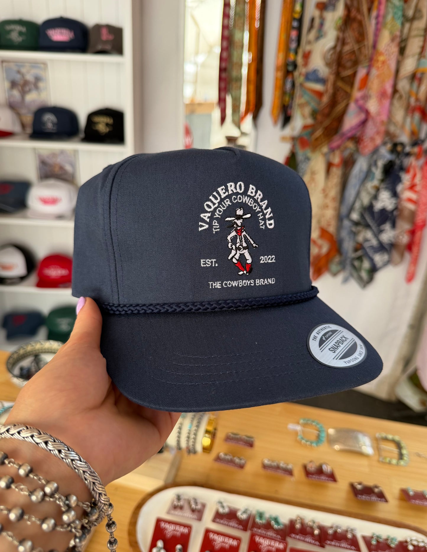 Navy Moustache Cowboy Cap