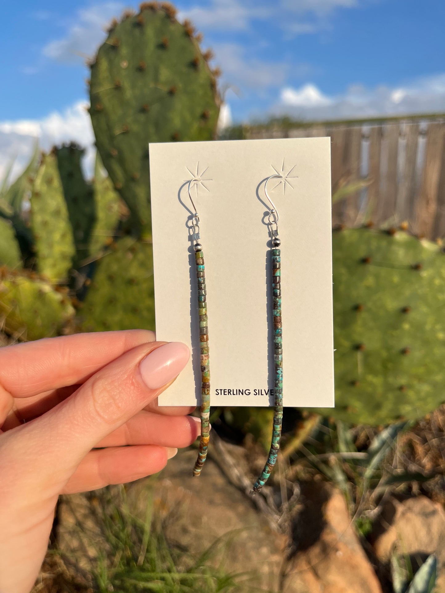 Turquoise Bead Drop Earrings