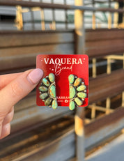 Navajo Kingman Turquoise Half Cluster Earrings