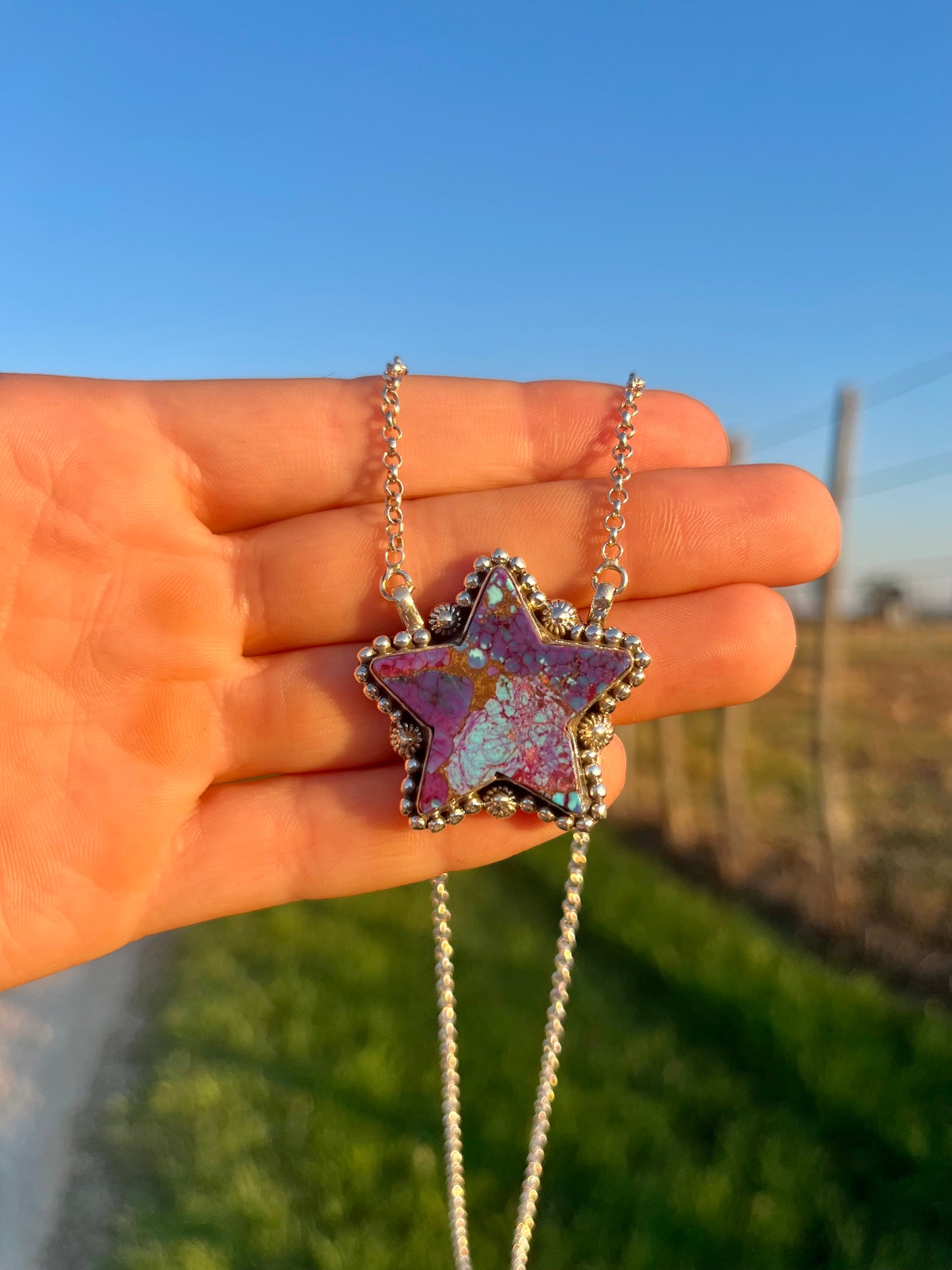 Star Necklace Purple Mojave